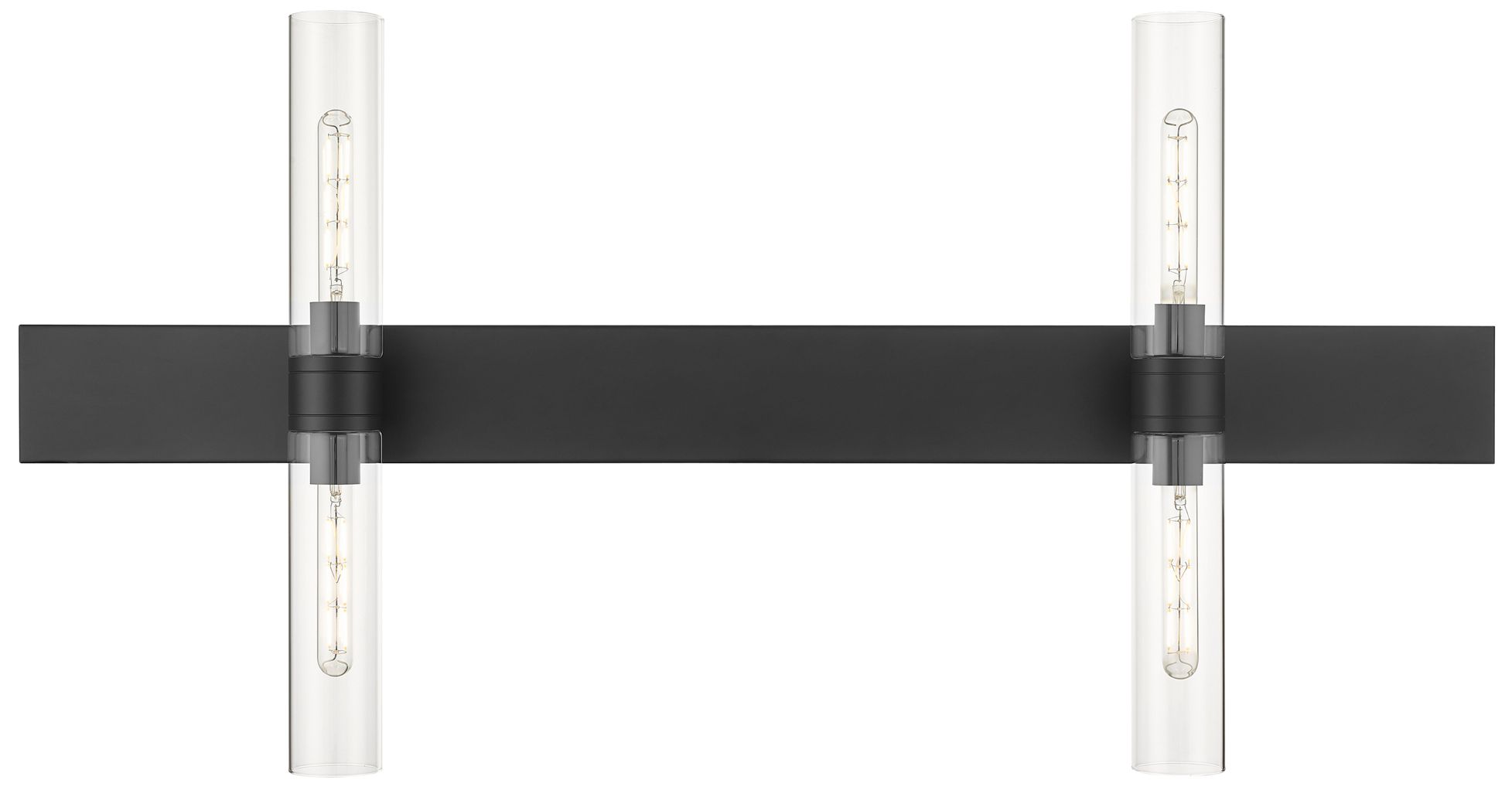 Image 2 Ballston Boreas 4 Light 51" Bath Vanity Matte Black Clear Shade more views