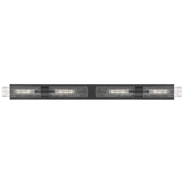 Image 1 Ballston Boreas 4 Light 51" Bath Vanity Matte Black Deco Swirl Shade