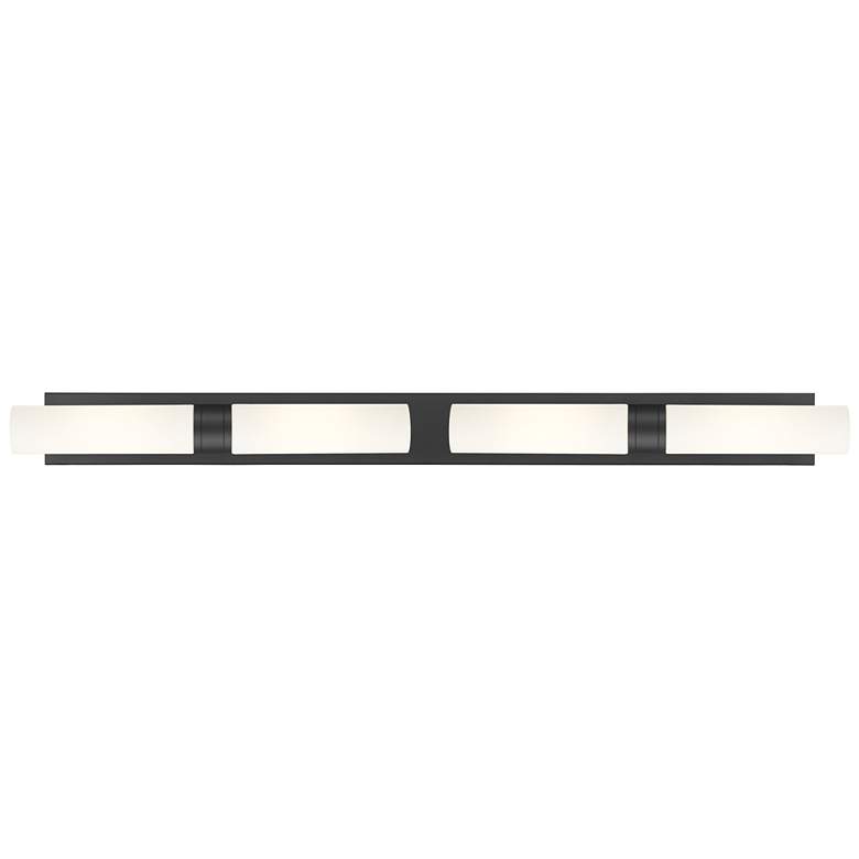 Image 1 Ballston Boreas 4 Light 51" Bath Vanity Matte Black White Shade