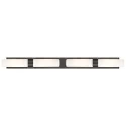 Ballston Boreas 4 Light 51" Bath Vanity Oil Rubbed Bronze White Shade