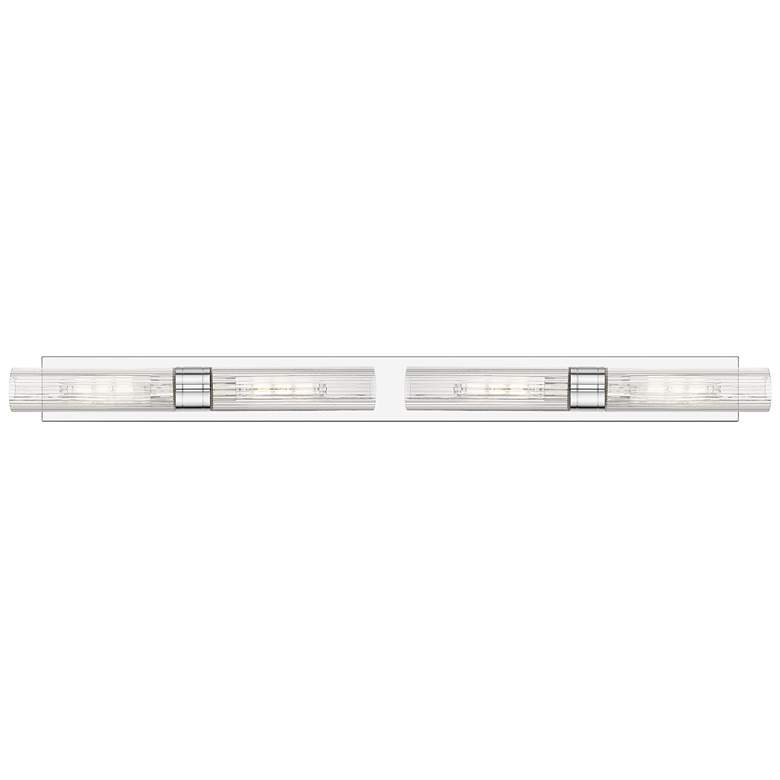 Image 1 Ballston Boreas 4 Light 51" Bath Vanity Polished Chrome Striped Clear Shade