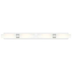 Ballston Boreas 4 Light 51" Bath Vanity Polished Chrome Striped White Shade