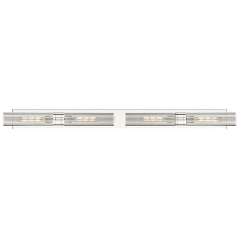Image 1 Ballston Boreas 4 Light 51" Bath Vanity Polished Nickel Light Smoke Shade