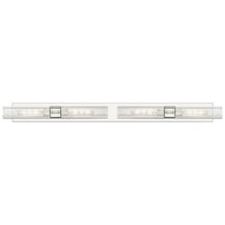 Ballston Boreas 4 Light 51" Bath Vanity Polished Nickel Striped Clear Shade