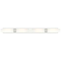 Ballston Boreas 4 Light 51" Bath Vanity Polished Nickel White Shade