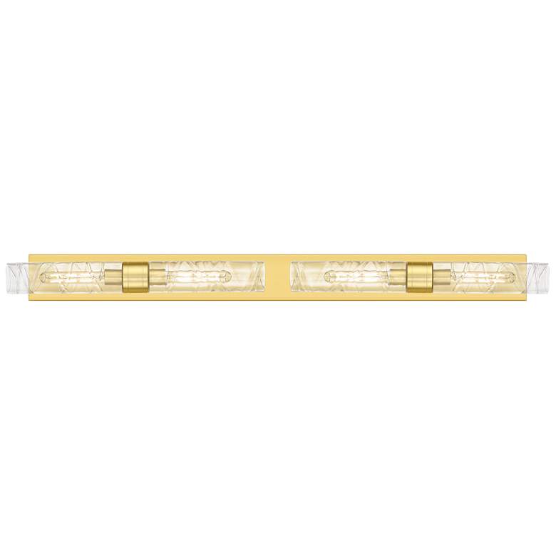 Image 1 Ballston Boreas 4 Light 51" Bath Vanity Satin Gold Deco Swirl Shade