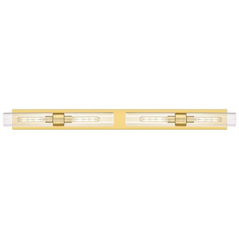 Image 1 Ballston Boreas 4 Light 51" Bath Vanity Satin Gold Finish Clear Shade