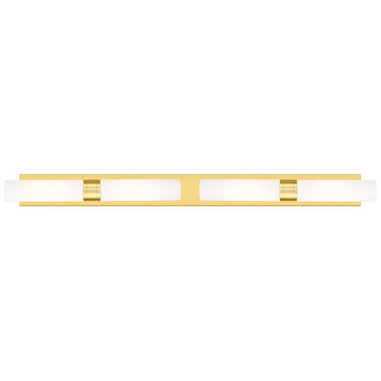 Image 1 Ballston Boreas 4 Light 51" Bath Vanity Satin Gold Finish White Shade