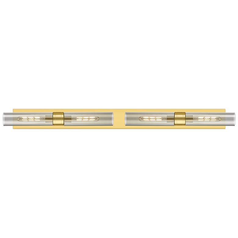 Image 1 Ballston Boreas 4 Light 51" Bath Vanity Satin Gold Light Smoke Shade