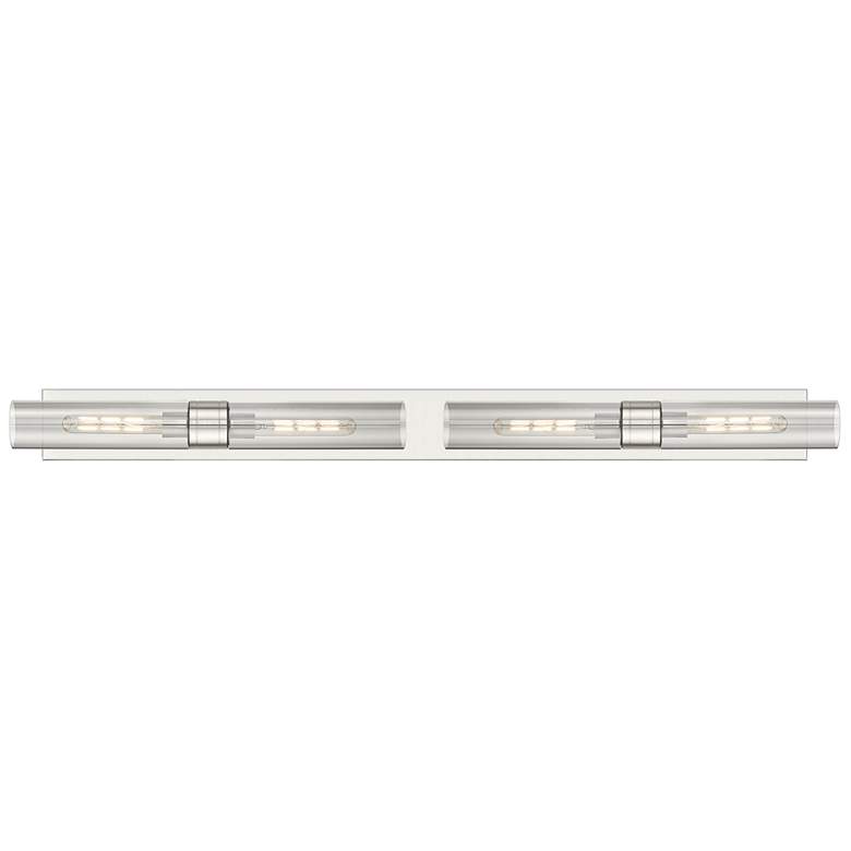 Image 1 Ballston Boreas 4 Light 51" Bath Vanity Satin Nickel Light Smoke Shade