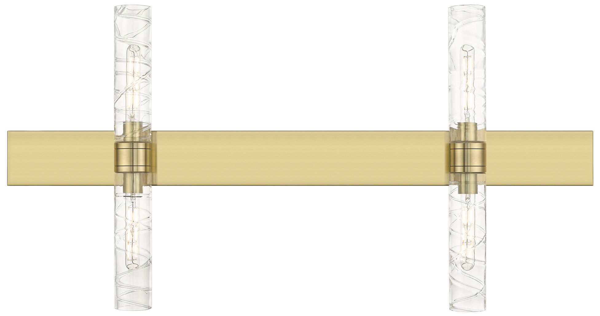 Image 2 Ballston Boreas 4 Light 51" Bath Vanity Antique Brass Deco Swirl Shade more views