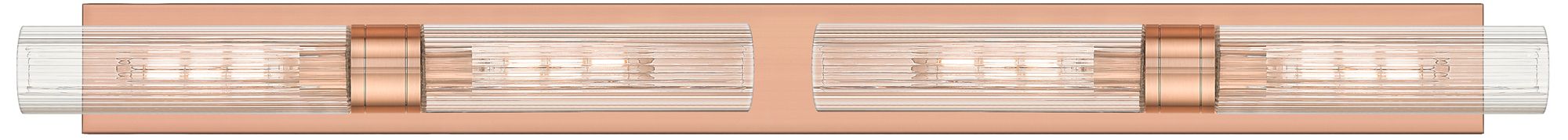 Ballston Boreas 4 Light 51" Bath Vanity Antique Copper Striped Clear S