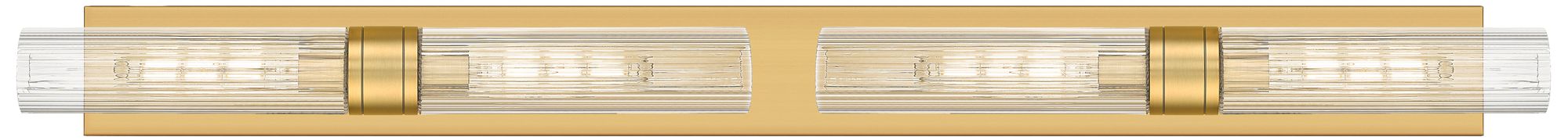 Ballston Boreas 4 Light 51" Bath Vanity Brushed Brass Striped Clear Sh