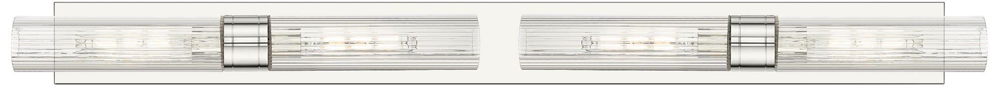 Ballston Boreas 4 Light 51" Bath Vanity Polished Nickel Striped Clear