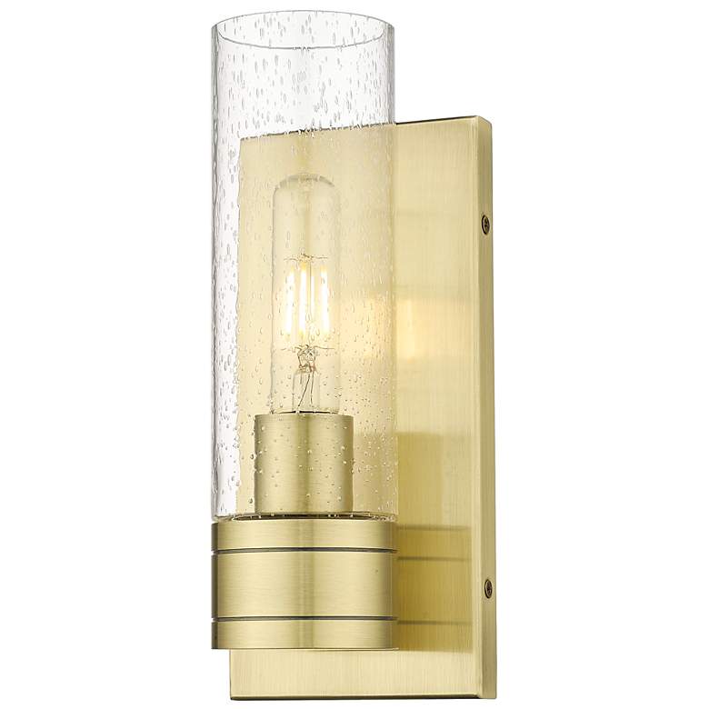 Image 1 Ballston Boreas 5" Sconce Antique Brass Finish w/ 8"H Seedy Shade