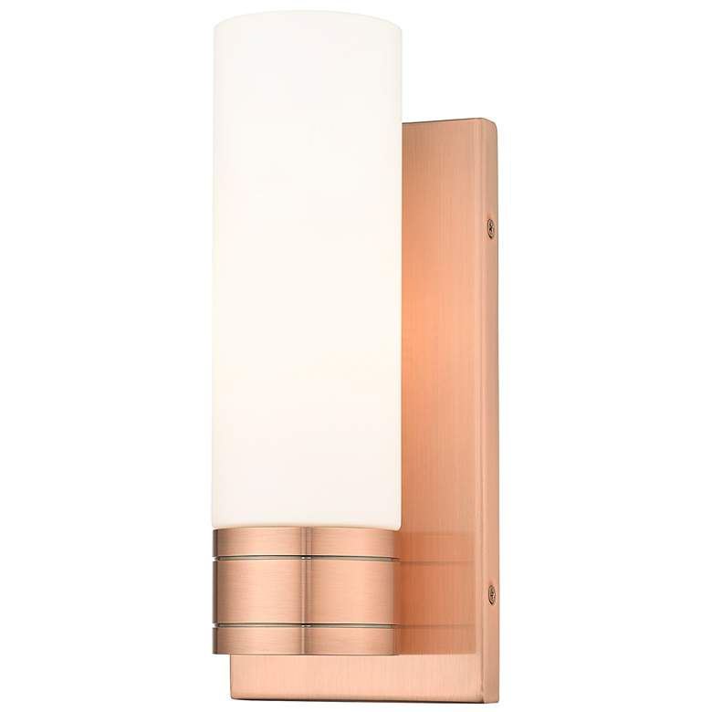 Image 1 Ballston Boreas 5" Sconce Antique Copper Finish w/ 8"H White Shade