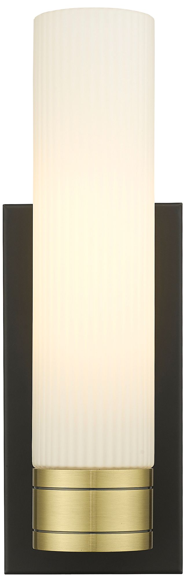 Image 4 Ballston Boreas 5" Sconce Black Brass w/ 11"H Striped White Shade more views