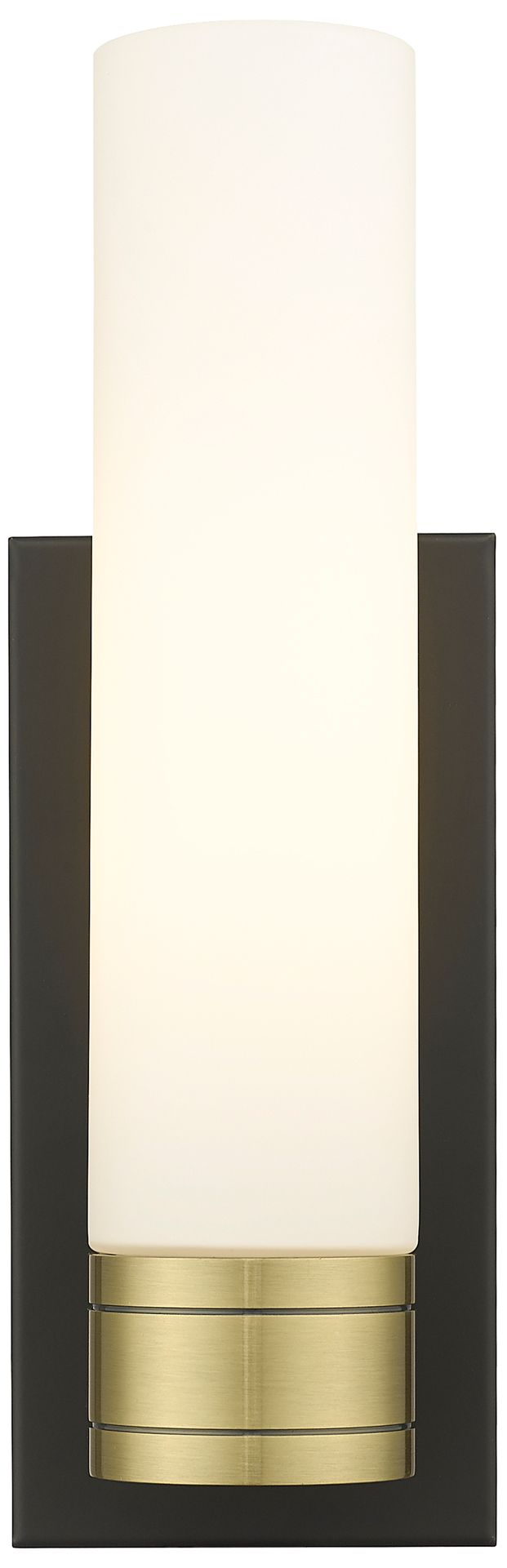 Image 2 Ballston Boreas 5" Sconce Black Brass w/ 11"H White Shade more views