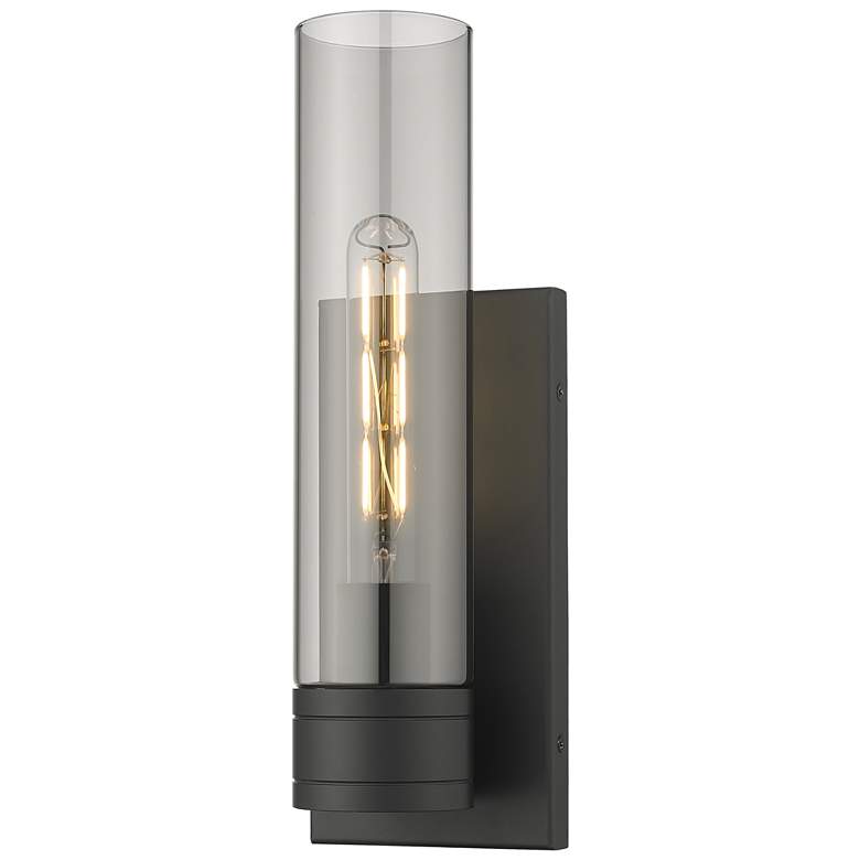 Image 1 Ballston Boreas 5" Sconce Black w/ 11"H Light Smoke Shade