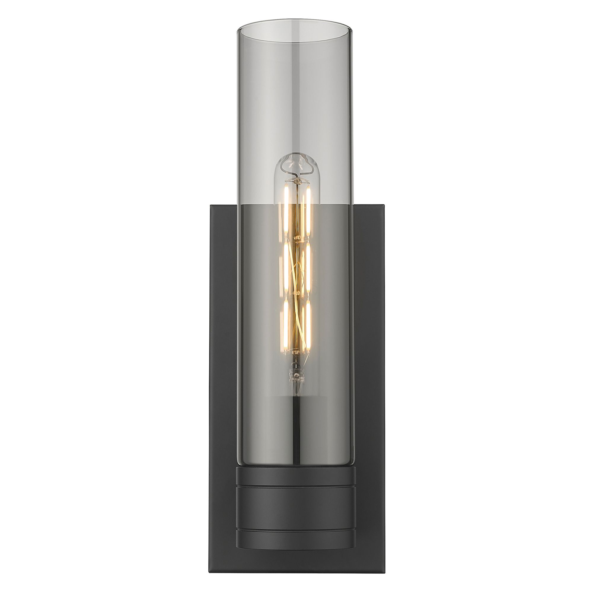 Image 2 Ballston Boreas 5" Sconce Black w/ 11"H Light Smoke Shade more views