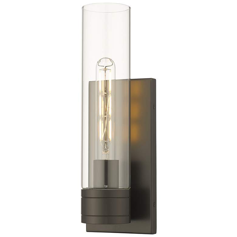 Image 1 Ballston Boreas 5" Sconce Bronze w/ 11"H Clear Shade