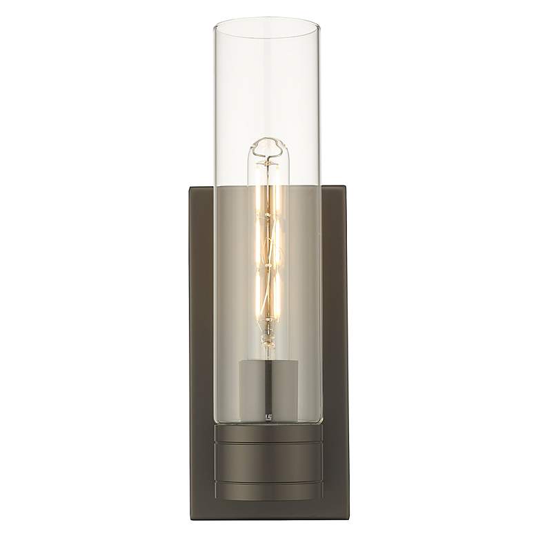 Image 2 Ballston Boreas 5" Sconce Bronze w/ 11"H Clear Shade more views