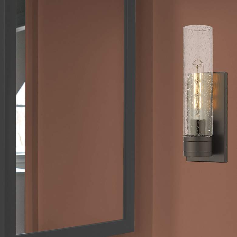 Image 3 Ballston Boreas 5" Sconce Bronze w/ 11"H Seedy Shade more views