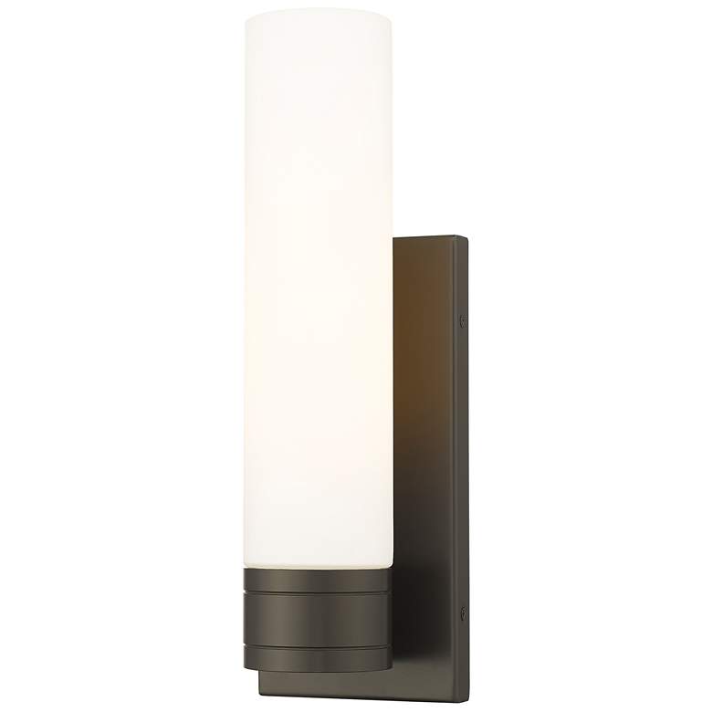 Image 1 Ballston Boreas 5" Sconce Bronze w/ 11"H White Shade