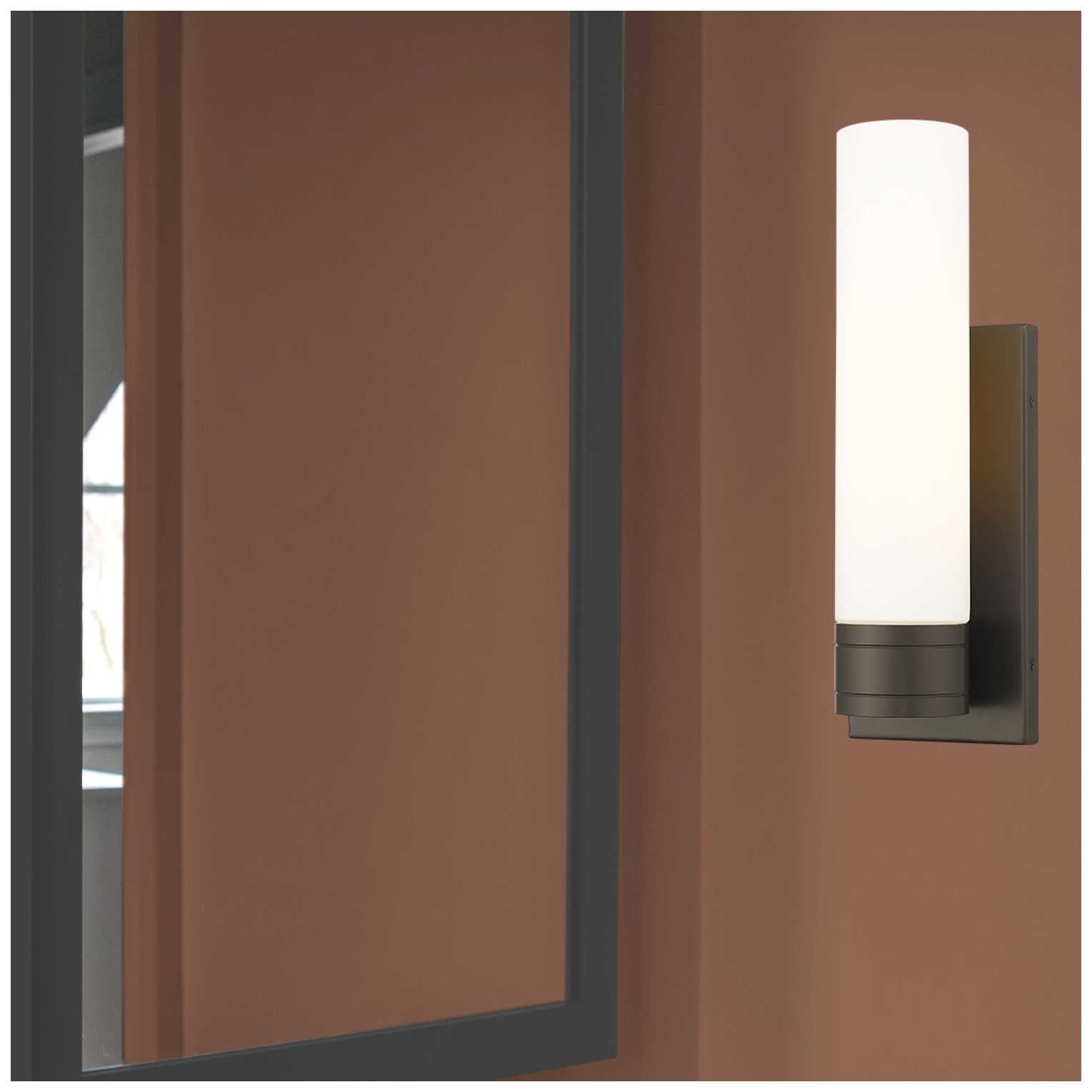 Image 5 Ballston Boreas 5" Sconce Bronze w/ 11"H White Shade more views