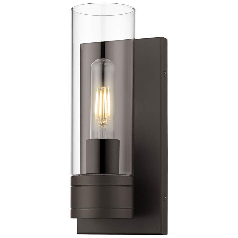 Image 1 Ballston Boreas 5" Sconce Bronze w/ 8"H Clear Shade