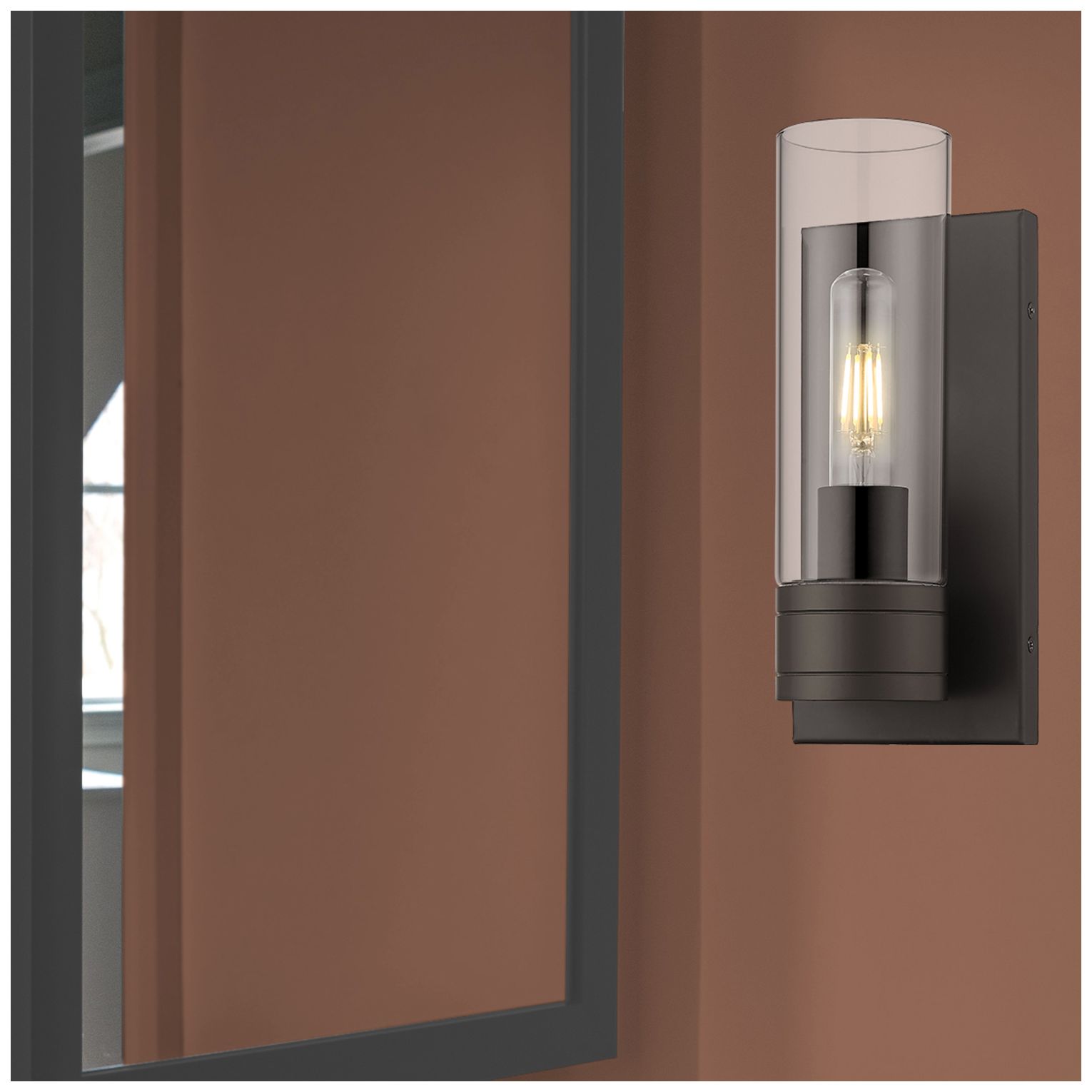Image 4 Ballston Boreas 5" Sconce Bronze w/ 8"H Clear Shade more views
