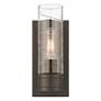 Thumbnail3 of Ballston Boreas 5" Sconce Bronze w/ 8"H Deco Swirl Shade more views