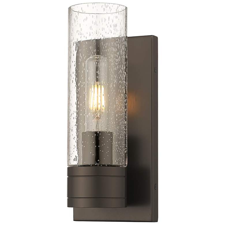 Image 1 Ballston Boreas 5" Sconce Bronze w/ 8"H Seedy Shade
