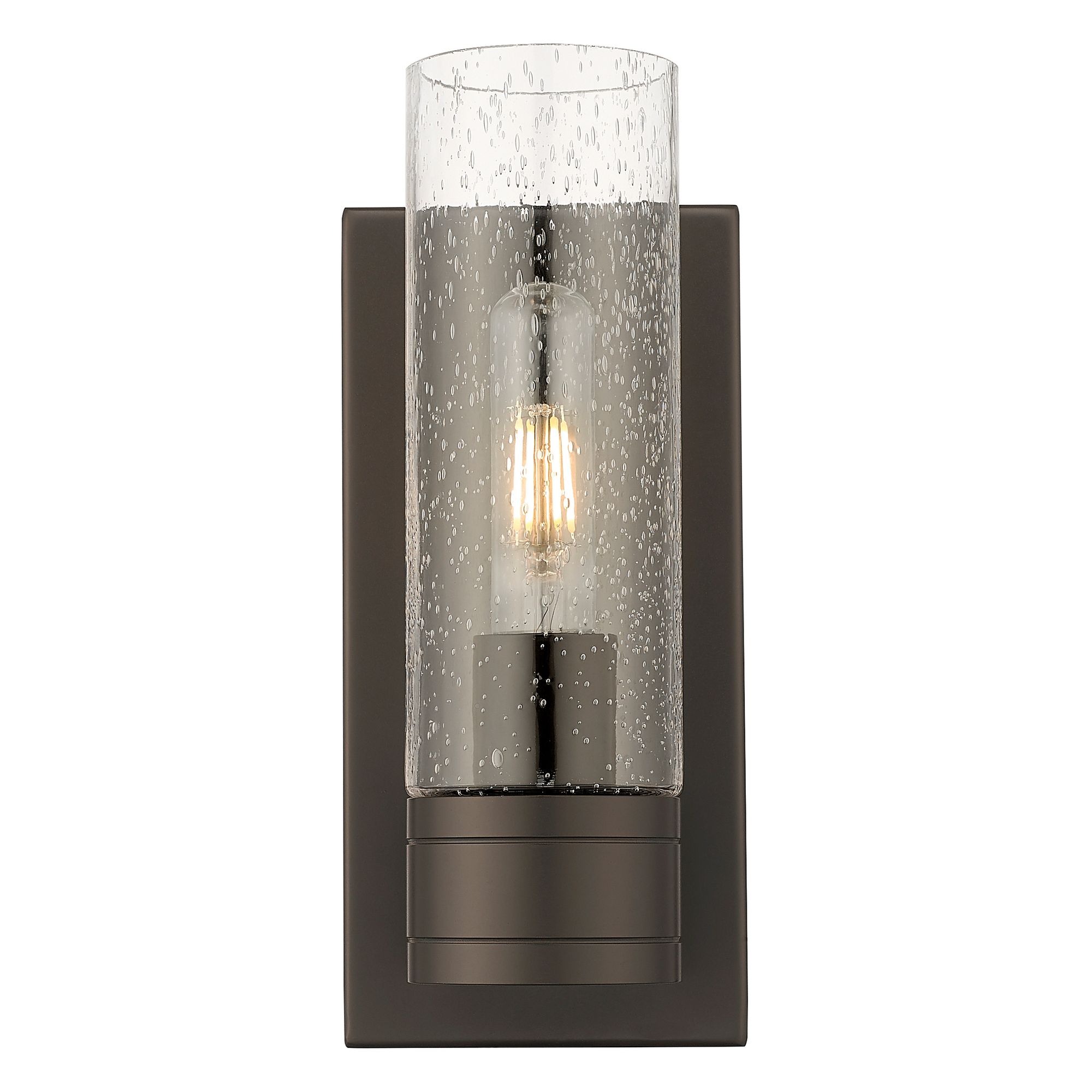 Image 2 Ballston Boreas 5" Sconce Bronze w/ 8"H Seedy Shade more views