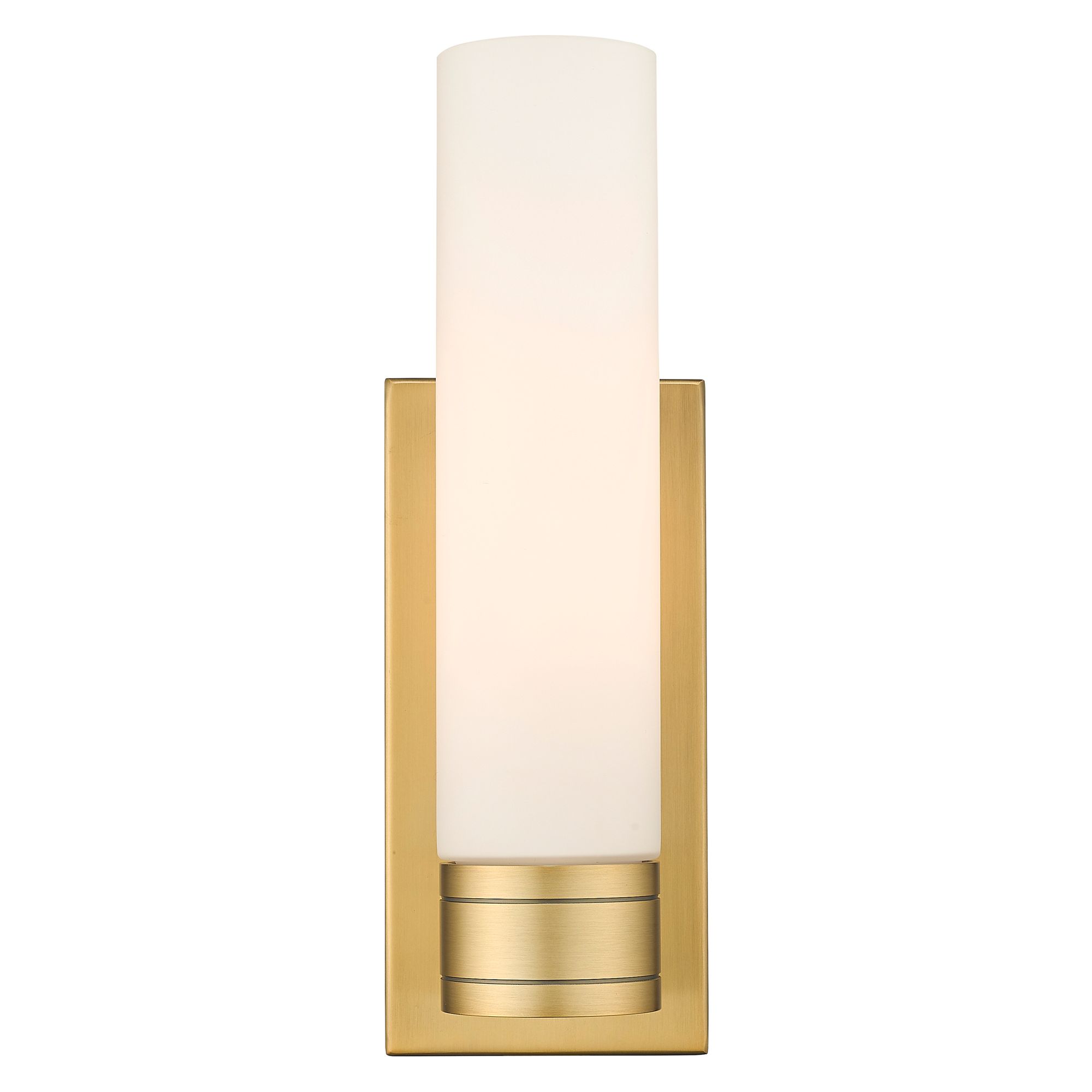 Image 2 Ballston Boreas 5" Sconce Brushed Brass Finish w/ 11"H White Shade more views