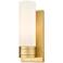 Ballston Boreas 5" Sconce Brushed Brass Finish w/ 8"H White Shade