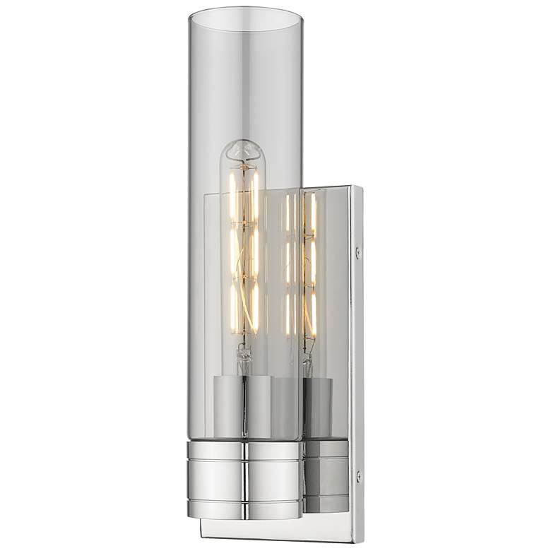 Image 1 Ballston Boreas 5" Sconce Chrome w/ 11"H Light Smoke Shade