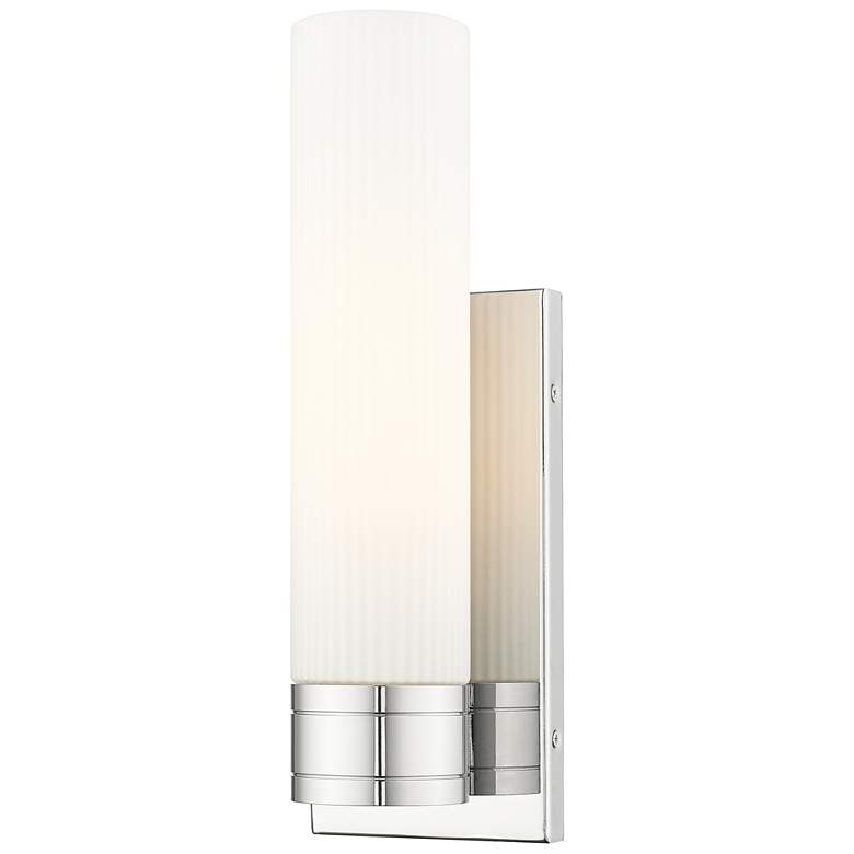 Image 1 Ballston Boreas 5" Sconce Chrome w/ 11"H Striped White Shade