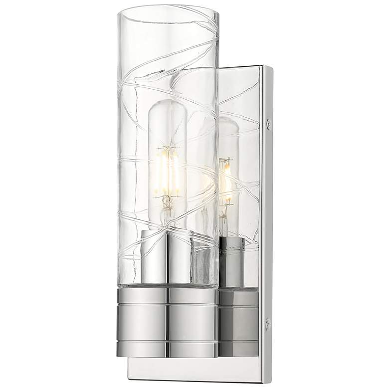 Image 1 Ballston Boreas 5" Sconce Chrome w/ 8"H Deco Swirl Shade