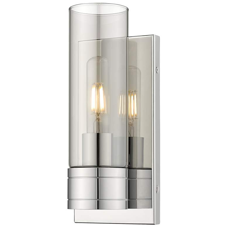 Image 1 Ballston Boreas 5" Sconce Chrome w/ 8"H Light Smoke Shade