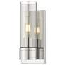 Ballston Boreas 5" Sconce Chrome w/ 8"H Light Smoke Shade