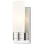 Ballston Boreas 5" Sconce Chrome w/ 8"H Striped White Shade
