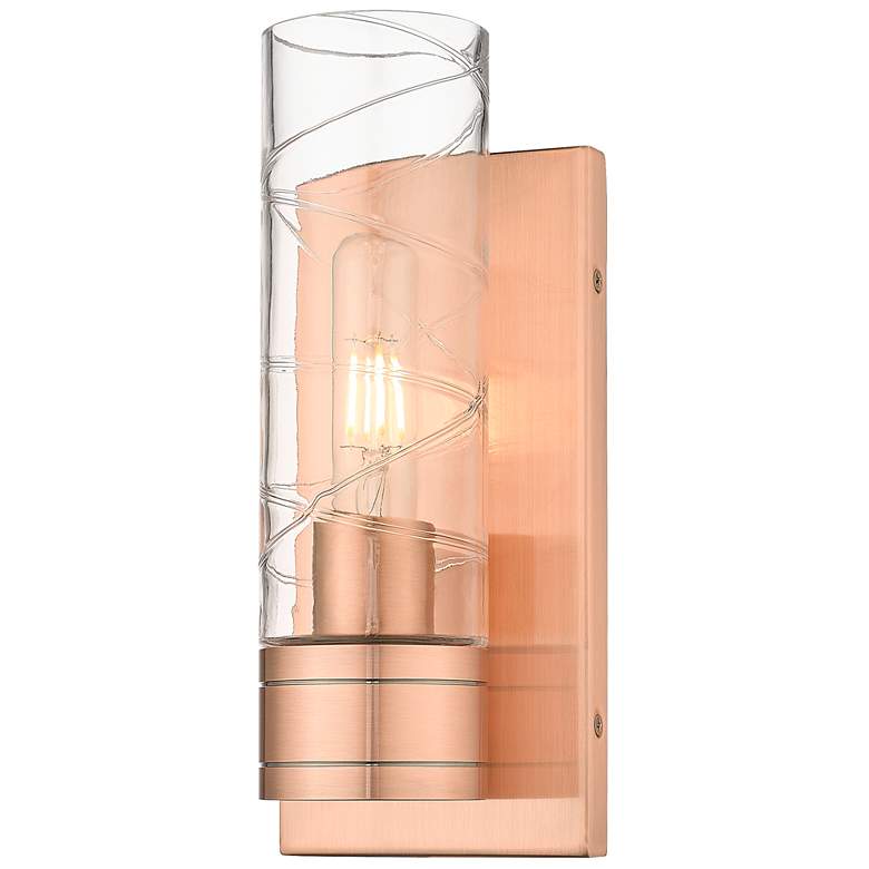 Image 1 Ballston Boreas 5" Sconce Copper w/ 8"H Deco Swirl Shade