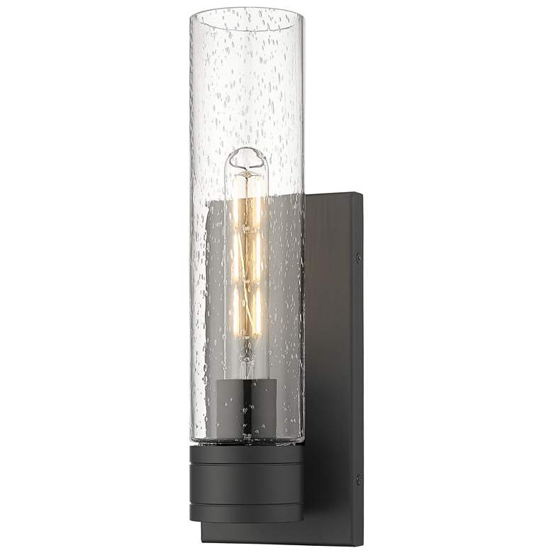 Image 1 Ballston Boreas 5" Sconce Matte Black Finish w/ 11"H Seedy Shade