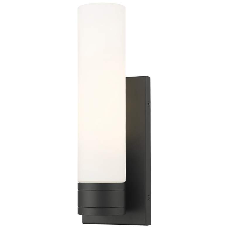 Image 1 Ballston Boreas 5" Sconce Matte Black Finish w/ 11"H White Shade