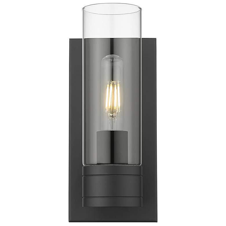Image 2 Ballston Boreas 5" Sconce Matte Black Finish w/ 8"H Clear Shade more views