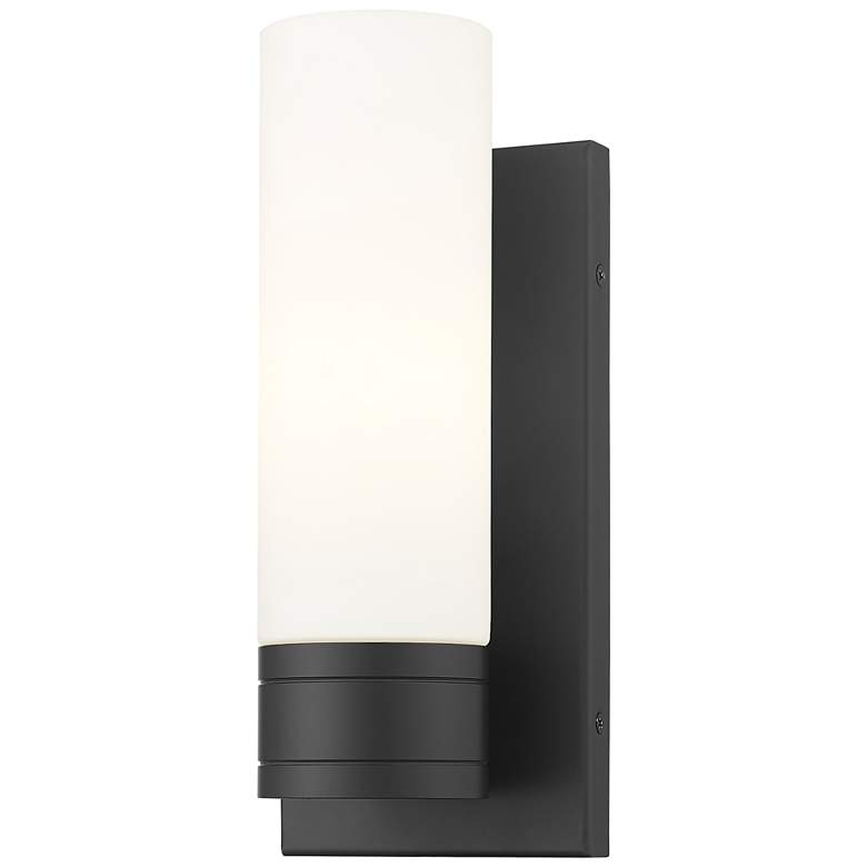 Image 1 Ballston Boreas 5" Sconce Matte Black Finish w/ 8"H White Shade
