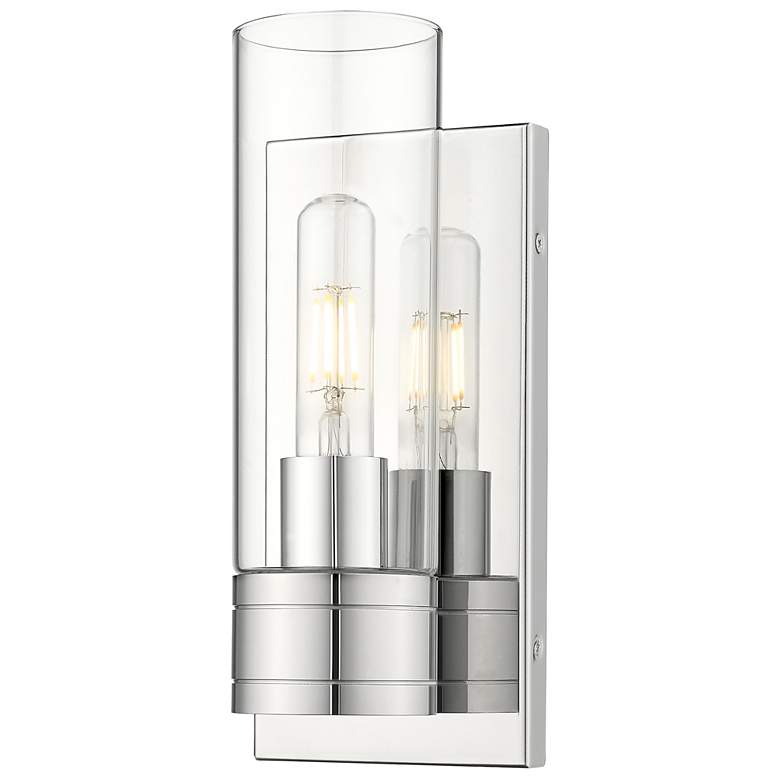 Image 1 Ballston Boreas 5" Sconce Polished Chrome Finish w/ 8"H Clear Shade