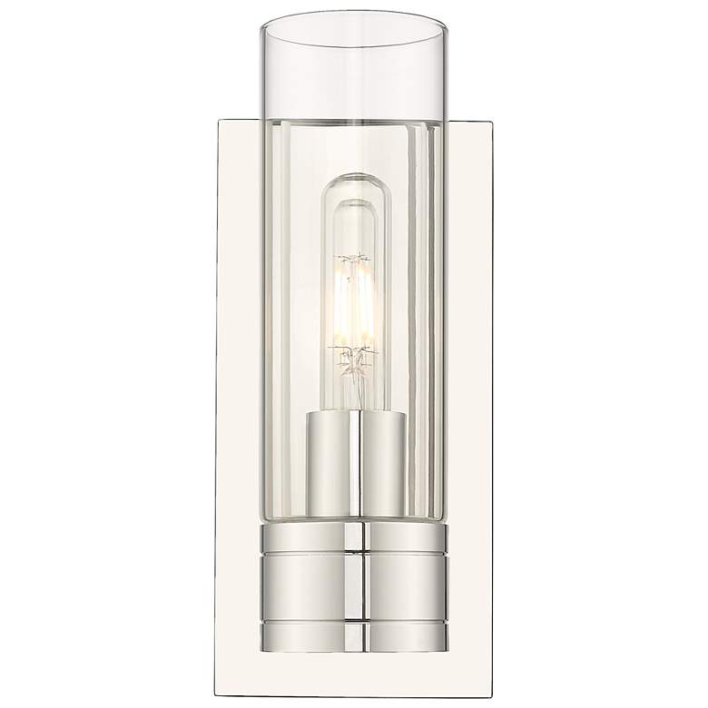 Image 2 Ballston Boreas 5" Sconce Polished Nickel Finish w/ 8"H Clear Shade more views