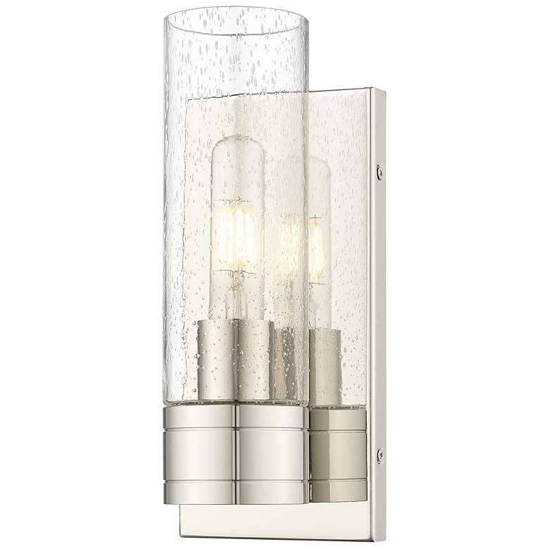 Image 1 Ballston Boreas 5" Sconce Polished Nickel Finish w/ 8"H Seedy Shade
